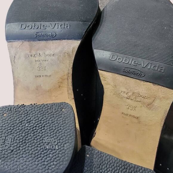 Rag & Bone Willow Stud Black Leather Chelsea Boots SZ 39.5 (9.5) Bootie - Picture 5 of 10